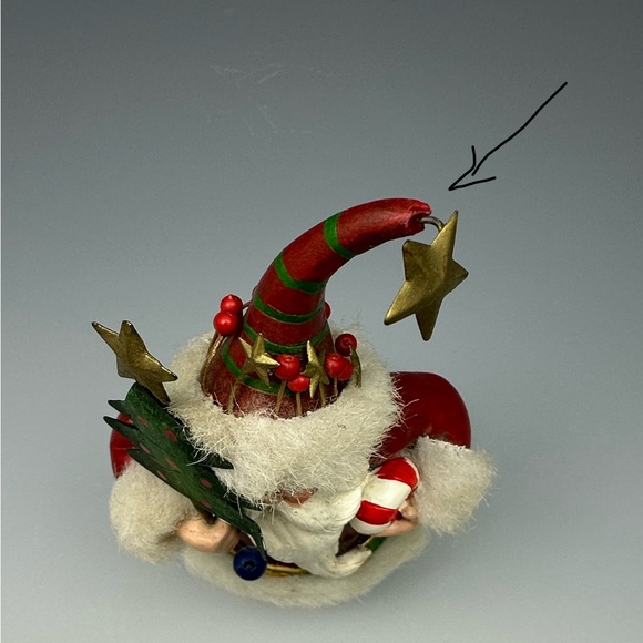 Festive Santa Figurine with Christmas Tree and Candy Cane - Picture 9 of 9